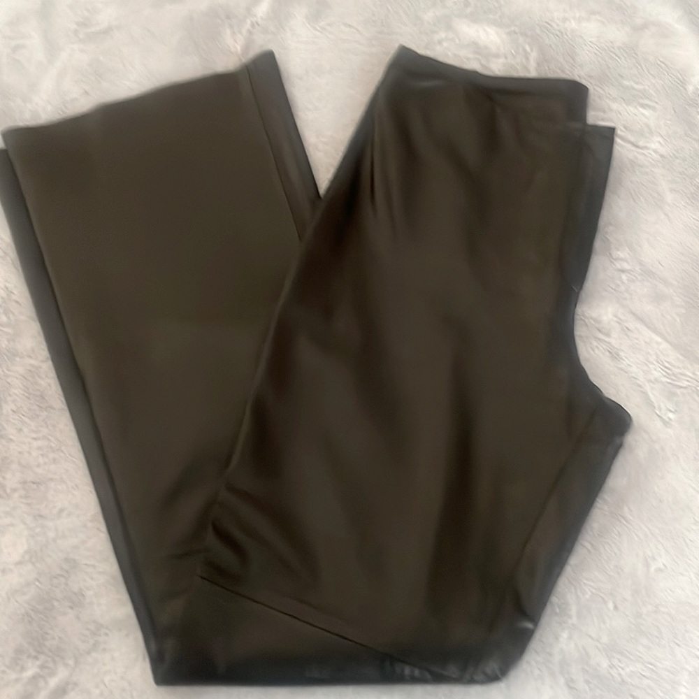 Flare bottom leather pants